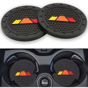 2pcs Tri-Color Car Coasters Fit for Toyota Tacoma 4Runner, Tundra, Sequoia, Rav4